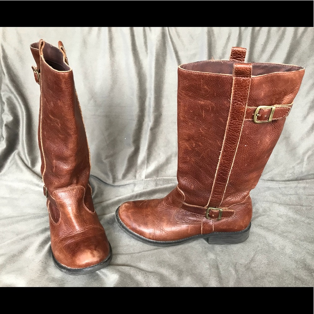 Tall Leather boots, mid calf height